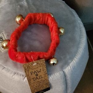 Red Dog Collar with Gold Bells